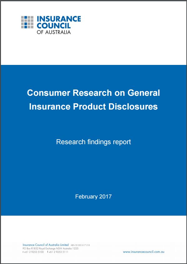 Consumer Research on General Insurance Product Disclosures